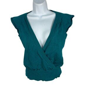 Rue21 Womens Teal Sleeveless Knit Wrap Top Size X-Large Rayon/Nylon
